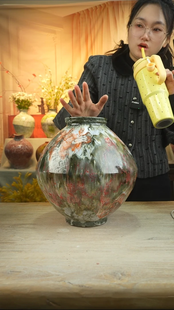 高34口12高温陶瓷花瓶花器