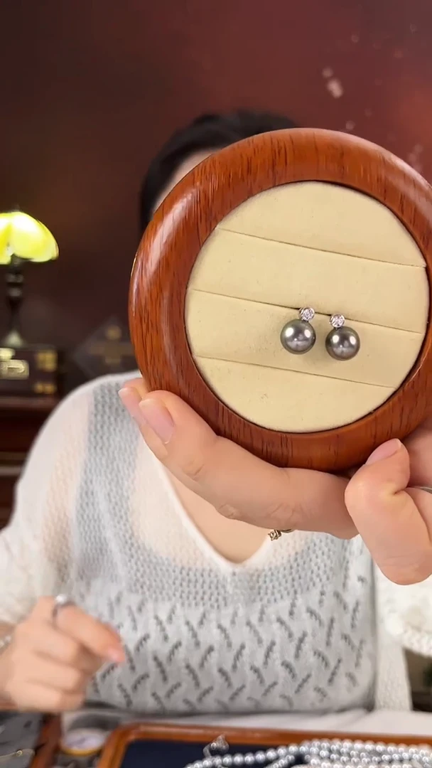 【闪购商品】海水珍珠颈饰14K金镶嵌大溪地耳钉