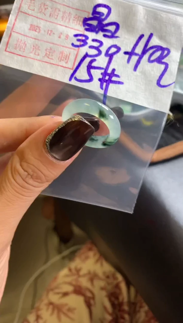 未镶嵌定制翡翠晶*92戒圈15*340元毛货需精抛光发