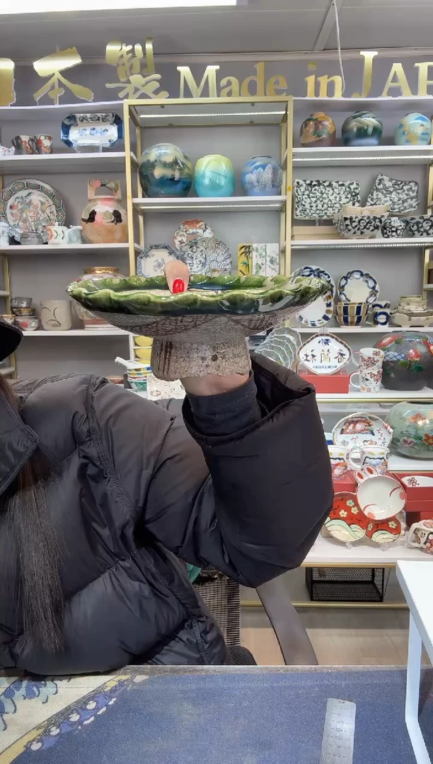 陶瓷16.5厘米高脚甜品盘一只装