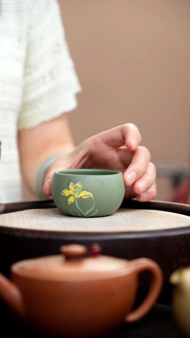 茶壶紫砂豆青砂主人杯莲花