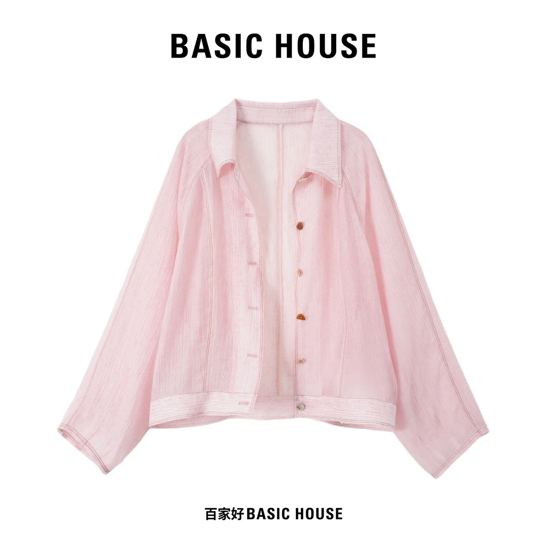 Basic House/百家好2025新款结构透气薄款时尚百搭衬衫7672LBYY