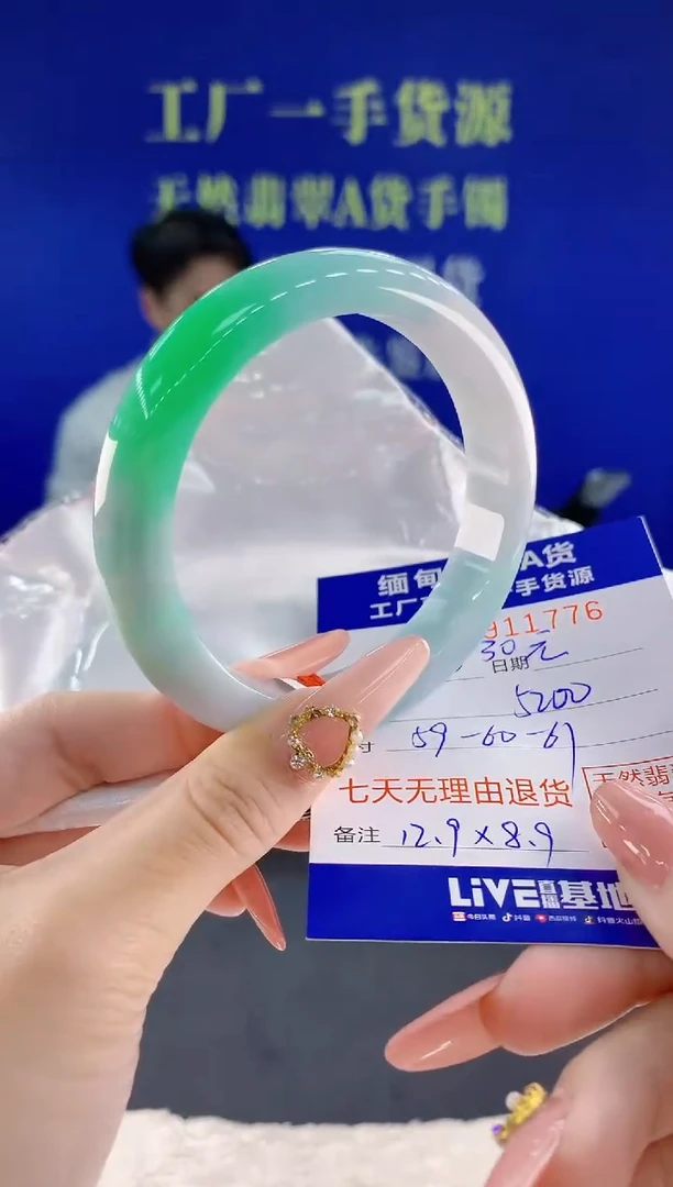 未镶嵌手镯翡翠白***376