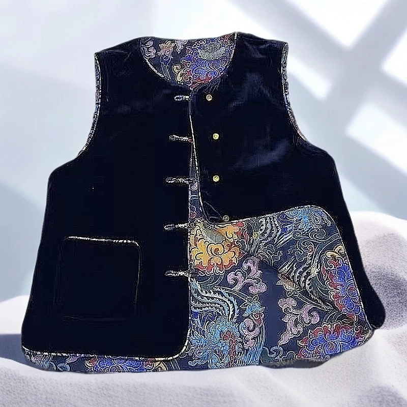 巍子严选原创高端定制时尚修身双面穿新中式马夹668#