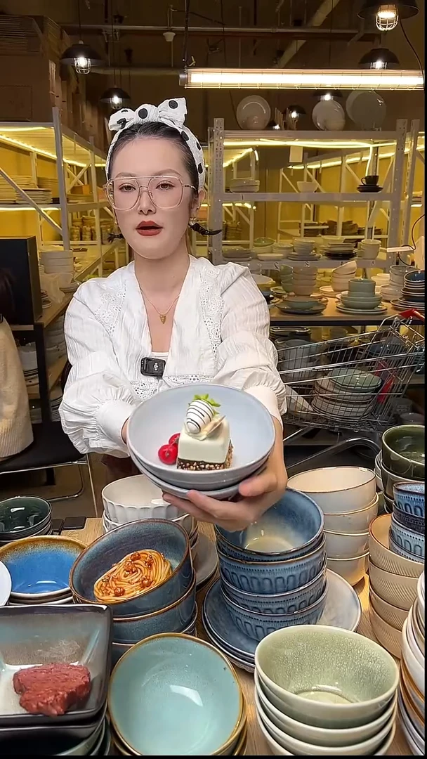 瓷53外贸尾货窑变釉下彩默认瑕疵