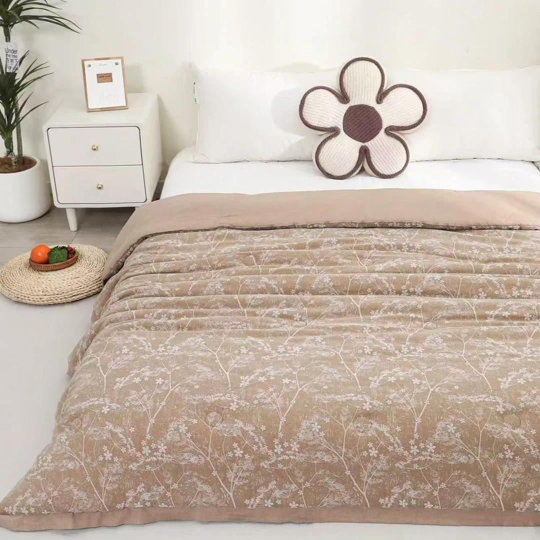 {南枝咖}全棉色织提花四季被200*230
