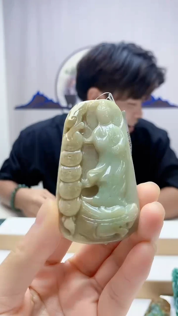 未镶嵌定制翡翠5145DD-毛货挂件25