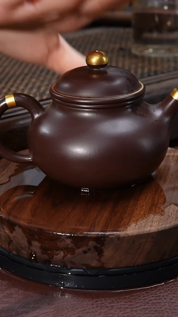 【闪购商品】紫砂茶壶容天描金紫砂壶