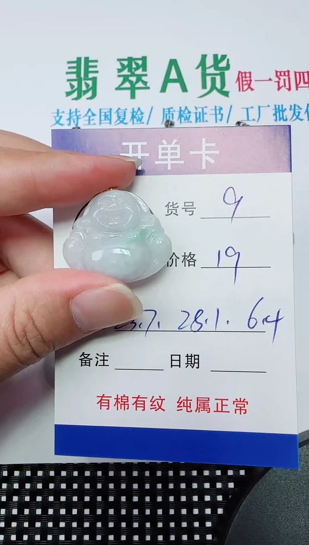 吊坠(赠链)银S925镶嵌翡翠9