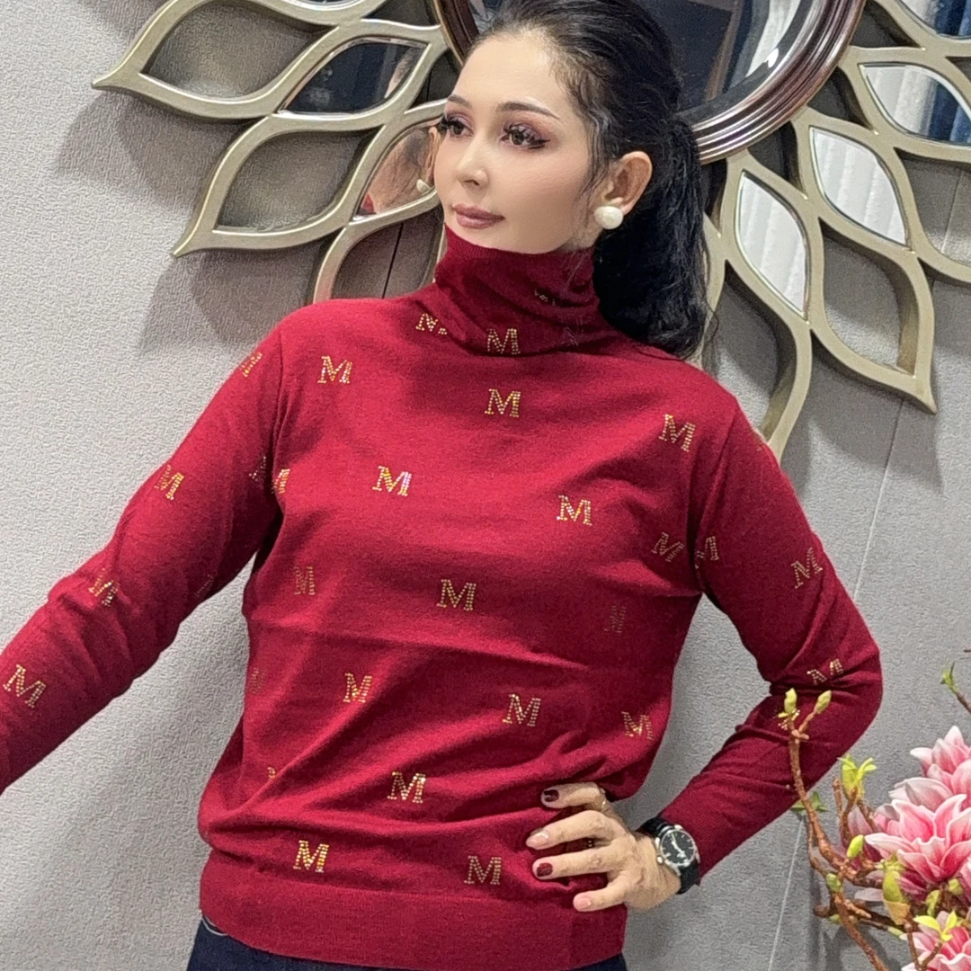 斗篷款长袖堆堆领针织轻职风毛衣女士保暖时尚打底衫1166