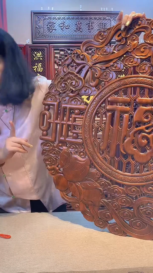 香樟木木雕款78公分福禄寿喜