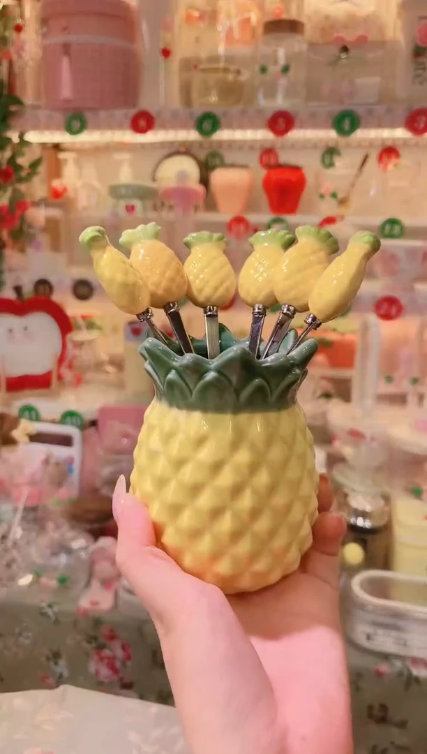 摆件品质好发货快放心拍！菠萝水果叉