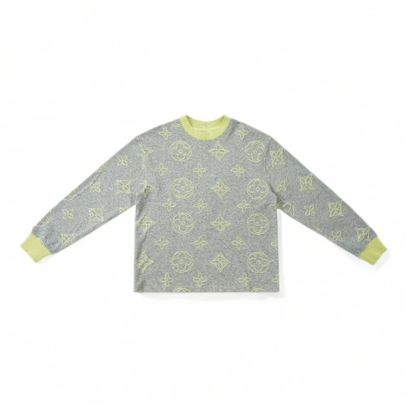 CC高奢【薄雾杉野】25秋烧花工艺双色碰撞烧花镂空圆领长袖T恤