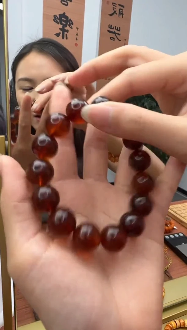 未镶嵌琥珀手串琥珀蜜蜡手串14mm+