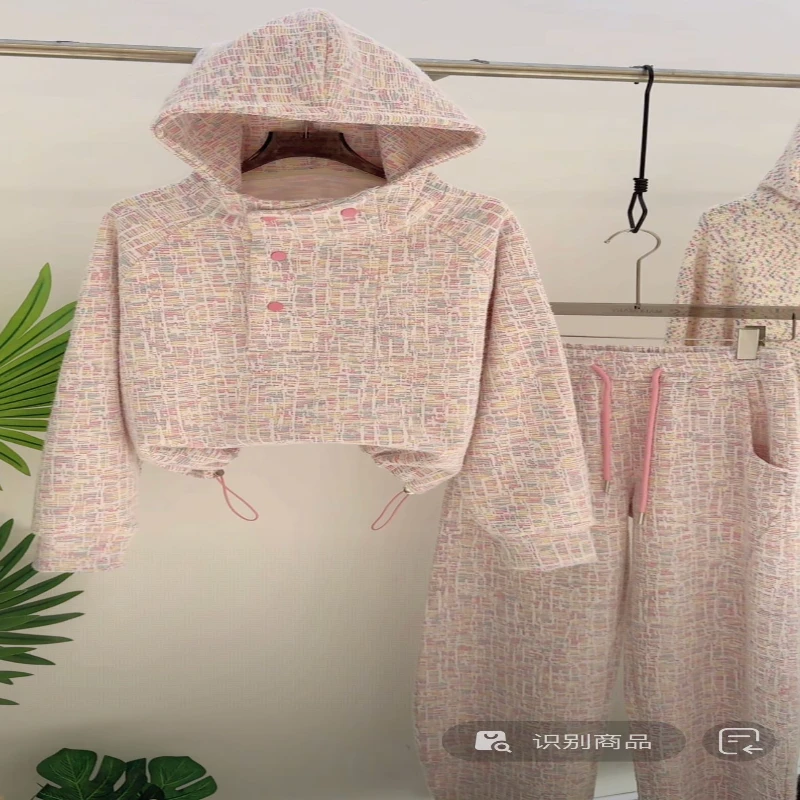 韩系时尚连帽卫衣阔腿裤两件套女2025秋冬新款设计感气质减龄套装