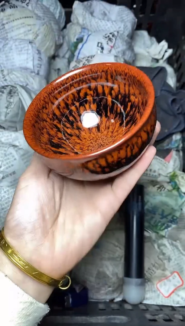 【闪购商品】茶盏红百花 将军 盏三疯建盏茶器