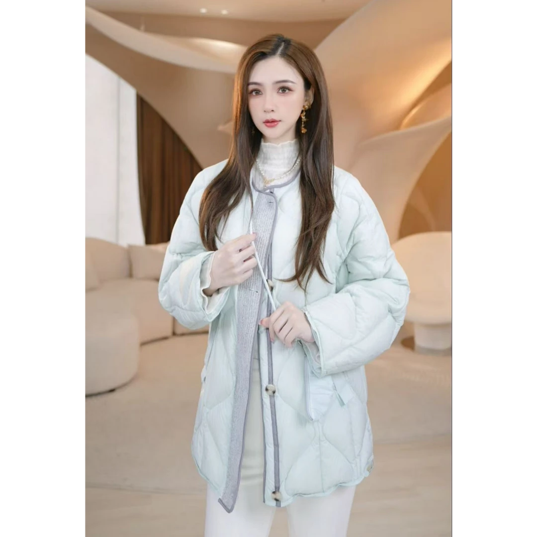 COCO BECCI【棉花糖】撞色包边菱格设计百搭羽绒外套CFZXC3002185