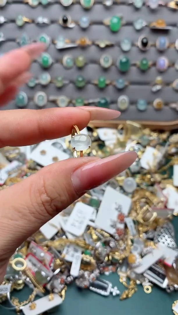 银S925镶嵌戒指翡翠.