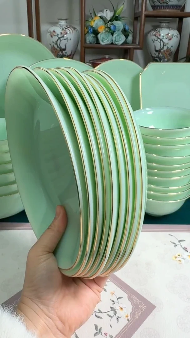 硬质细瓷8英寸深盘10个  玉瓷【贝美】