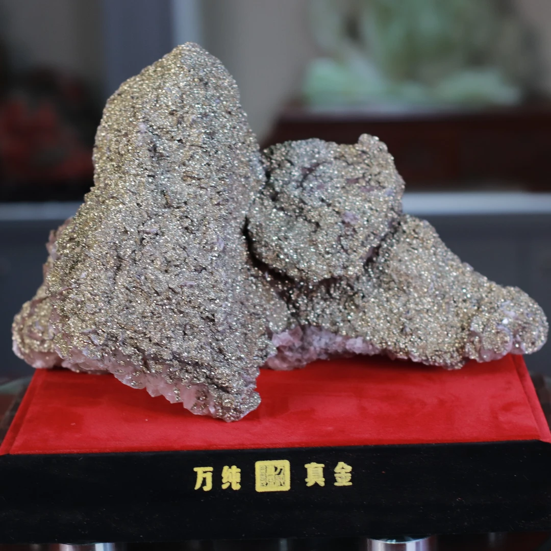 硫铁矿《金砾华晶》天然玉石玉雕矿物晶体家居摆件奇石观赏石收藏