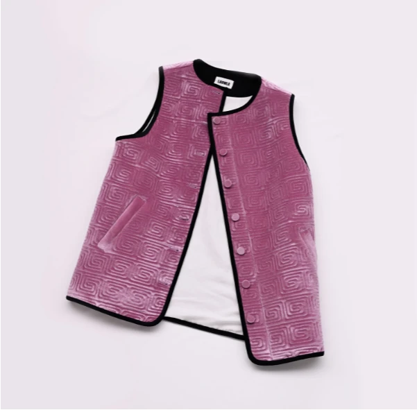 【茉舍】LAOWLA纹路绗缝棉服不对称衣襟马甲LLA25FW026-1880