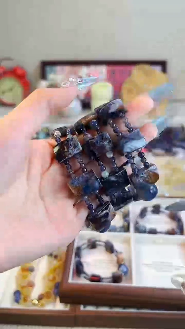 水晶手链合金蓝彼得石手牌