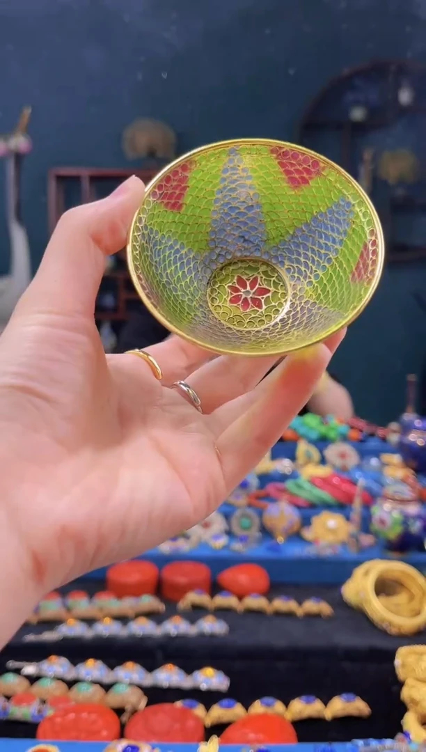 非遗技艺 脱胎小碗彩色