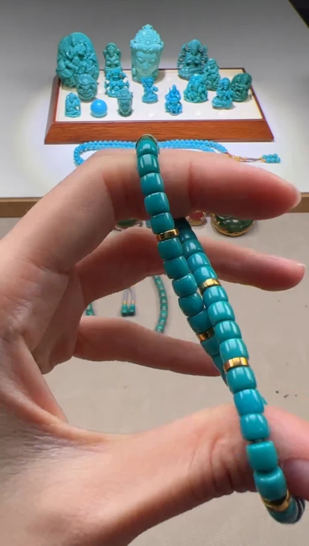 【闪购商品】绿松石手串手串18K金镶嵌手串手串