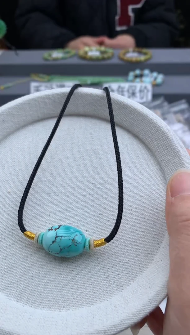 未镶嵌绿松石锁骨链茜.D55