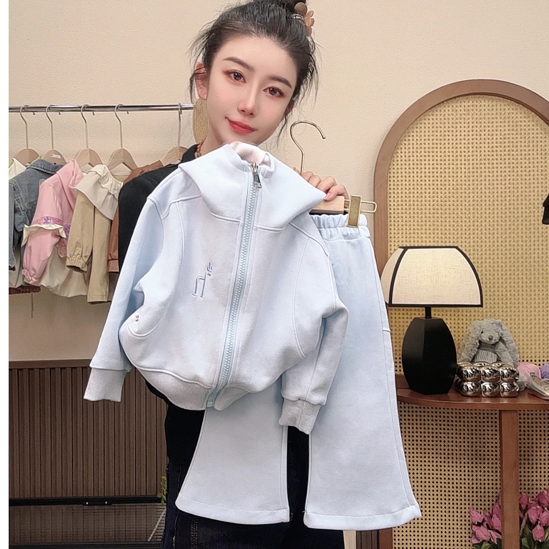 【两件套】2025新款女童带帽卫衣套装女童卫衣两件套休闲百搭可爱