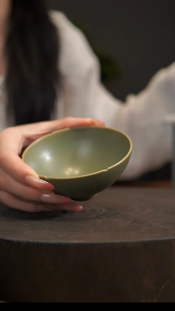 杯子葵口杯  汝州原产地 原矿原釉