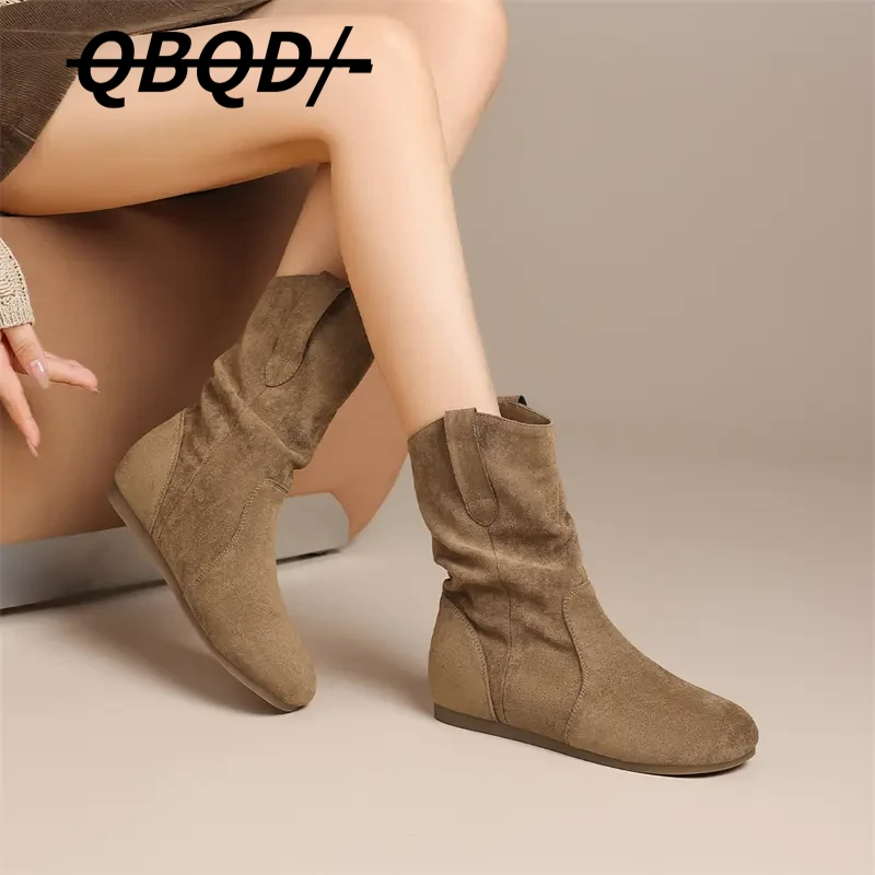 【堆堆靴】2025秋新款流光风复古西部靴女时装靴百搭马丁靴