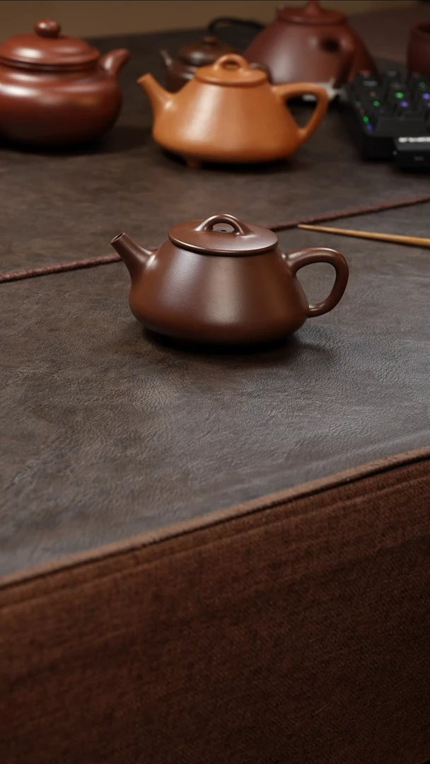 茶壶紫砂壶·25老紫泥平盖185cc