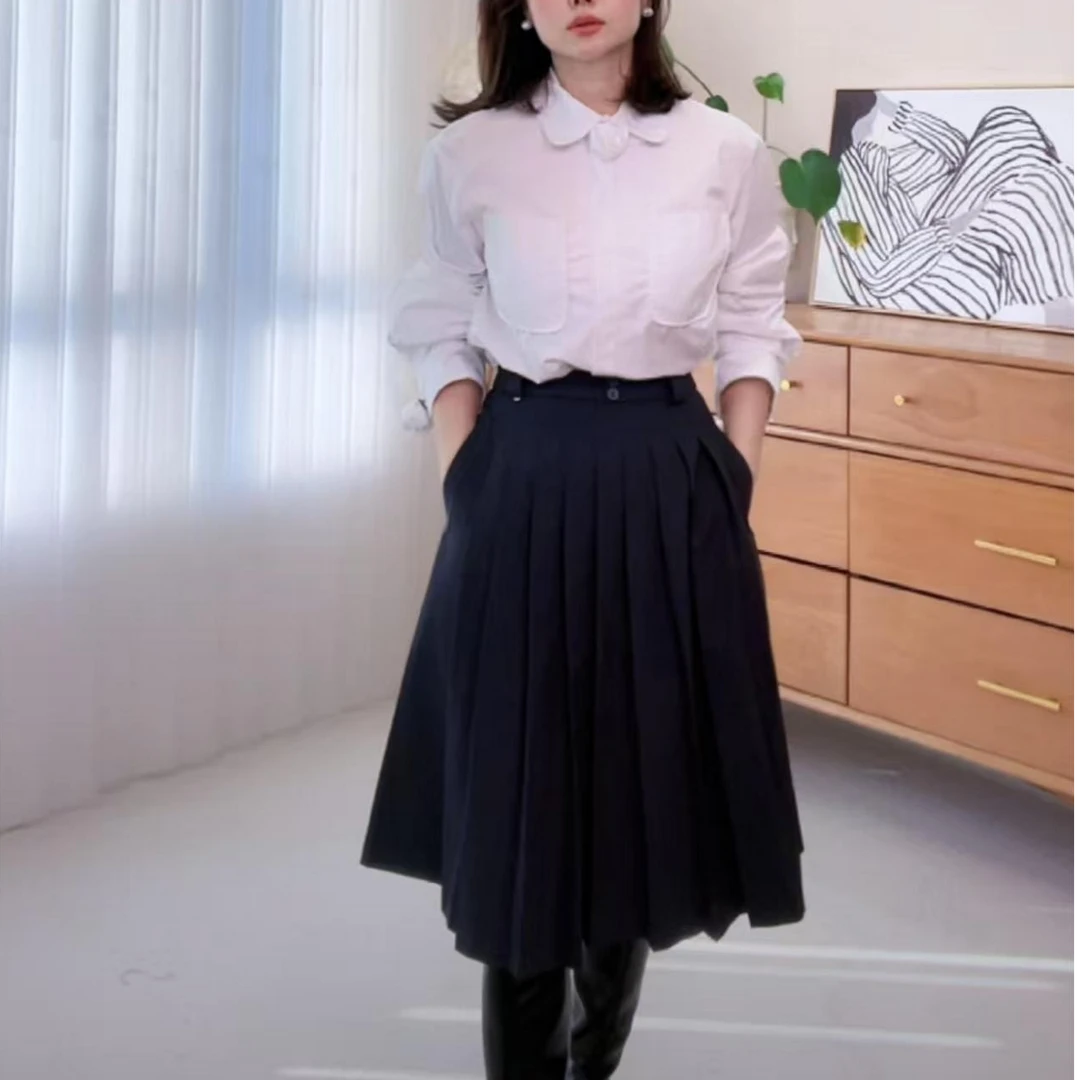 8 《一云服饰》春款上新 百褶半裙前面双扣后松紧腰