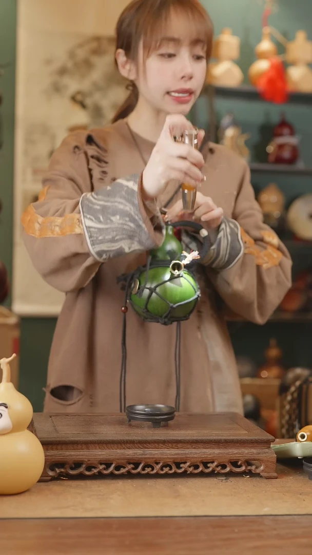 【闪购商品】251号精品天然大漆工艺防渗内胆酒葫芦~