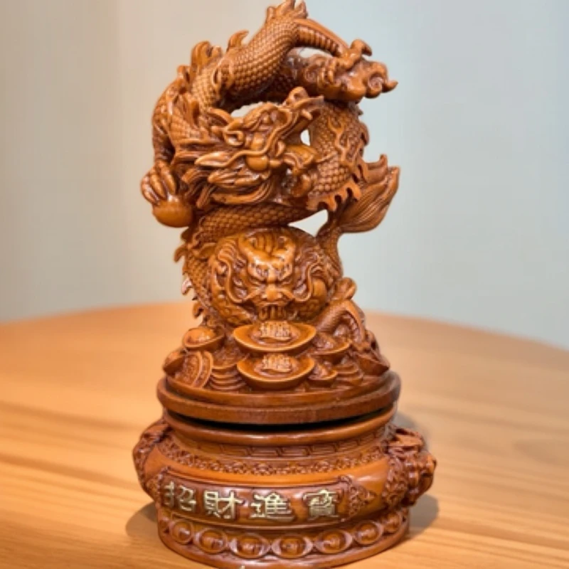 旋转盘龙摆件客厅转运龙摆件工艺品办公室开业家居高20