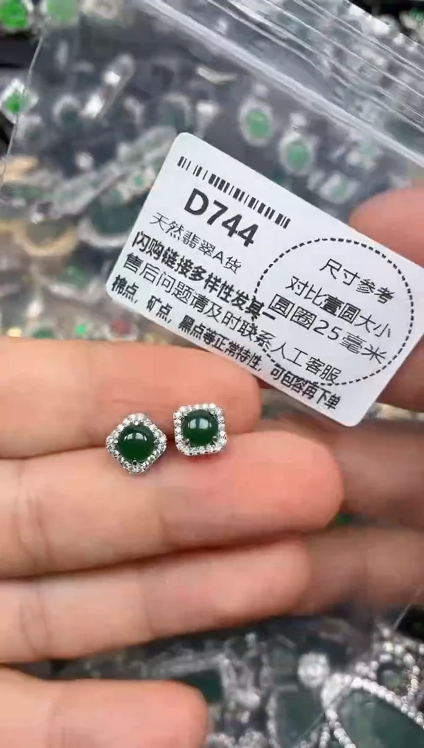 颈饰未镶嵌翡翠D744耳钉