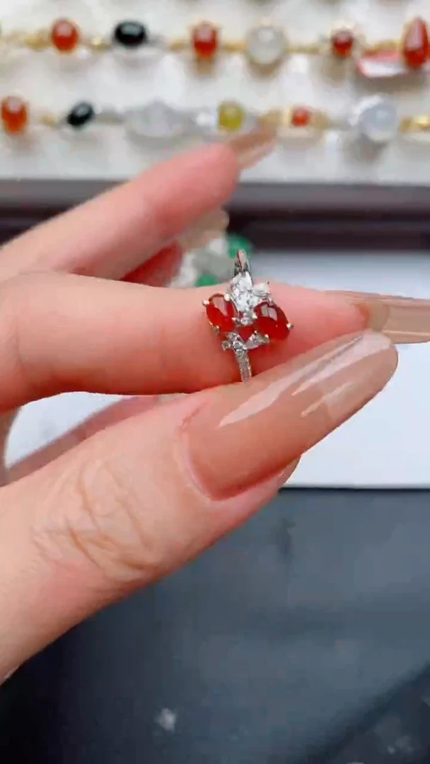 银S925镶嵌戒指翡翠...