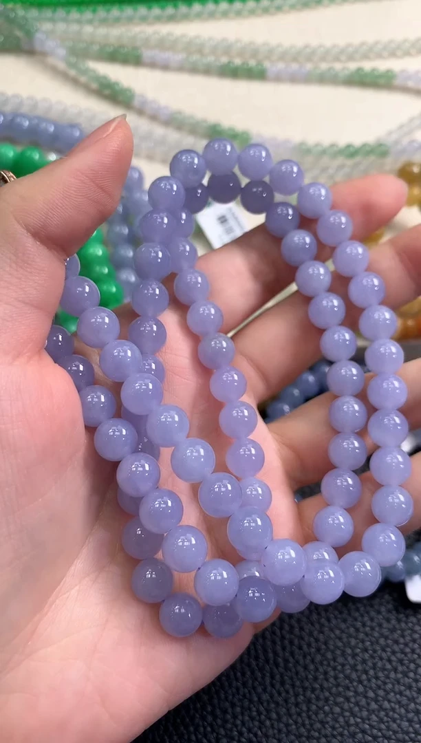 未镶嵌手串翡翠春日珠宝 D87紫货有色差