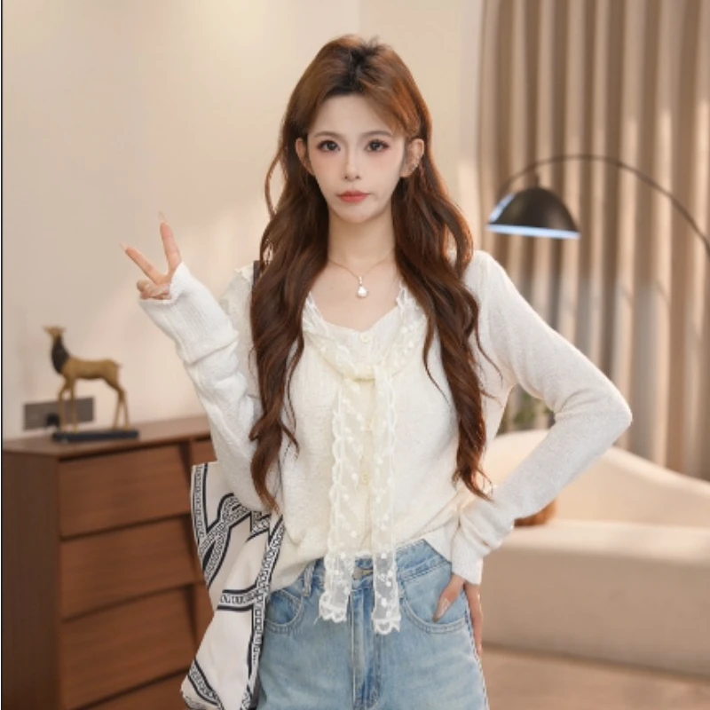 vco/微酷牛仔女短款长袖女装开衫款防晒夏季毛针织衫纯欲风