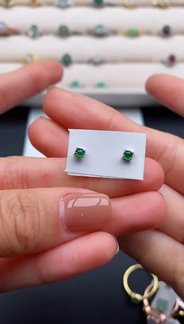 银S925镶嵌戒指翡翠55555555+9