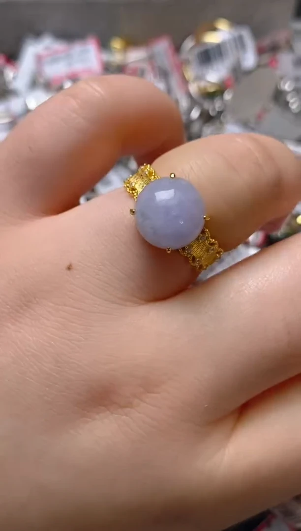 银S925镶嵌戒指翡翠百内无证书