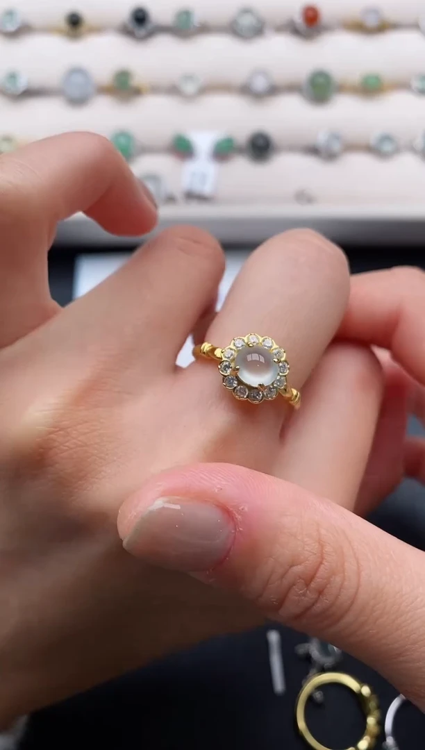 银S925镶嵌戒指翡翠111111111+6