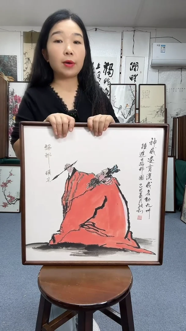 国画52*52实木画框京东包邮手绘