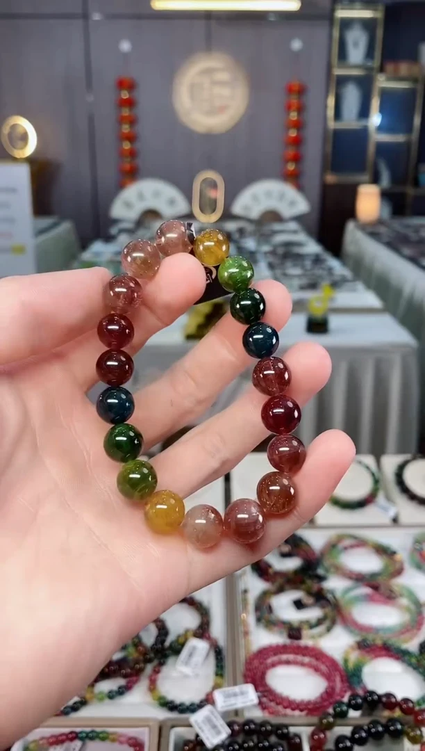 未镶嵌收藏级老矿碧玺单圈手串10mm+碧玺xion多样性发一条