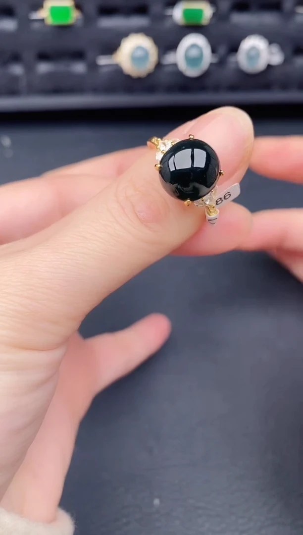 银S925镶嵌戒指翡翠天然a货翡翠150