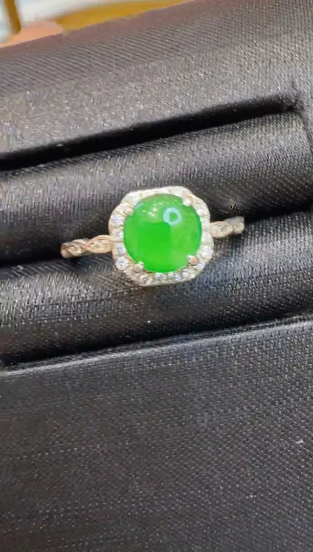 银S925镶嵌戒指翡翠多样性团购发一件