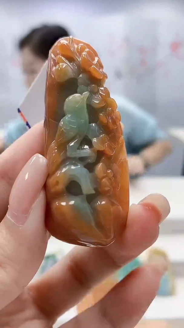 定制翡翠未镶嵌3099xx-毛货挂件31