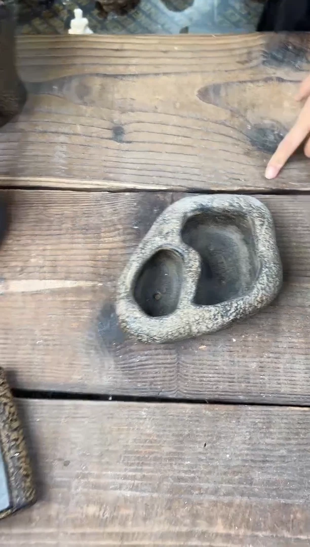 陶土丨双洞三角盆