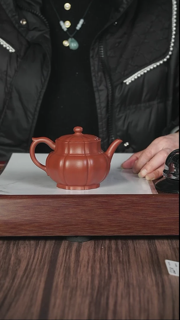 【闪购商品】紫砂茶壶筋纹  朱泥 鉴心